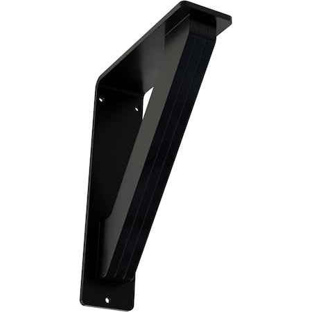 Ekena Millwork Traditional Wrought Iron Bracket, (Triple center brace), Powder Coated Black 2"W x 5 1/2"D x 8"H BKTM02X05X08TTR